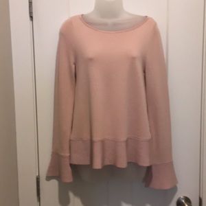 Bell Sleeve Blush   Sweater ,size-XS, flare sleeve bottom